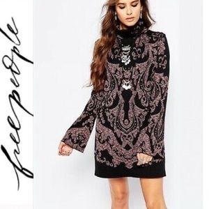 Free People Modern Love Mock Neck Paisley Dress
